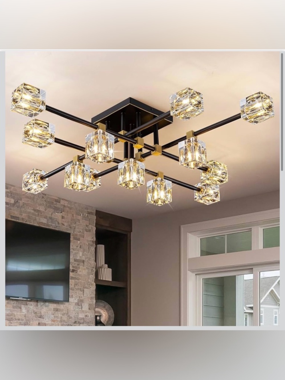 Modern Black and Gold Multi-Light Ceiling Chandelier